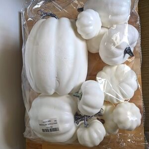 DECORATIVE Set Foam and plastic white pumpkins